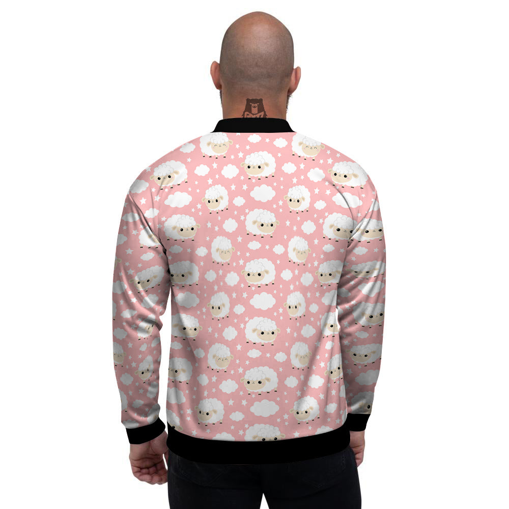 Sheep Cute Print Pattern Men's Bomber Jacket-grizzshop