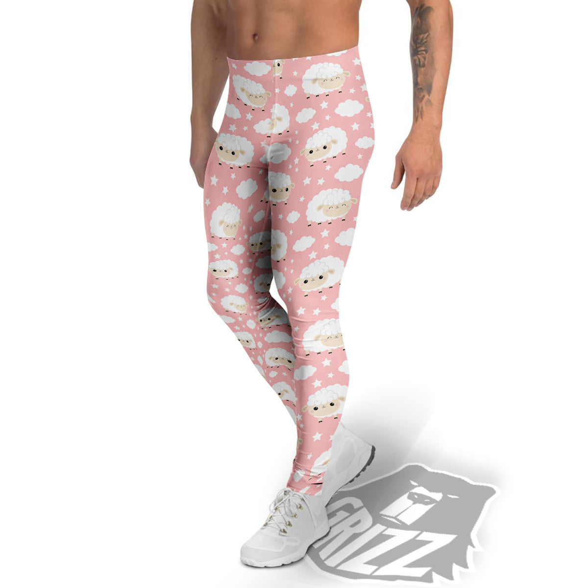 Sheep Cute Print Pattern Men's Leggings-grizzshop