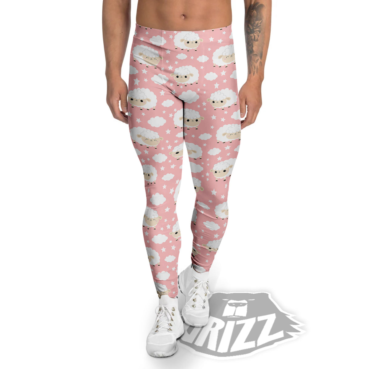 Sheep Cute Print Pattern Men's Leggings-grizzshop