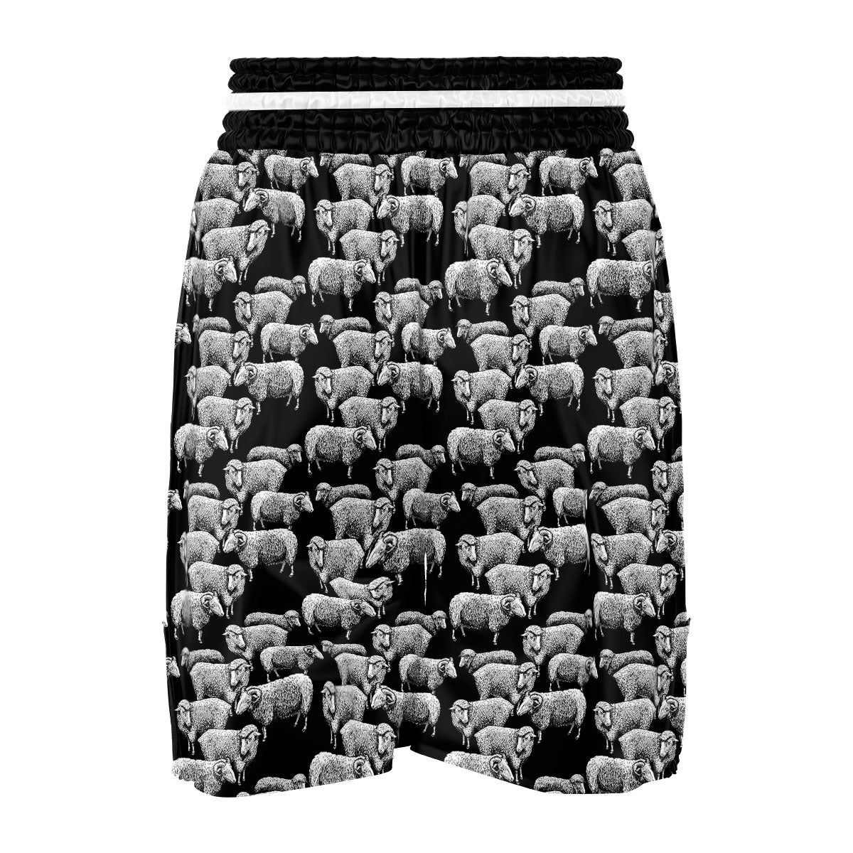 Sheep Doodle Print Pattern Boxing Shorts-grizzshop
