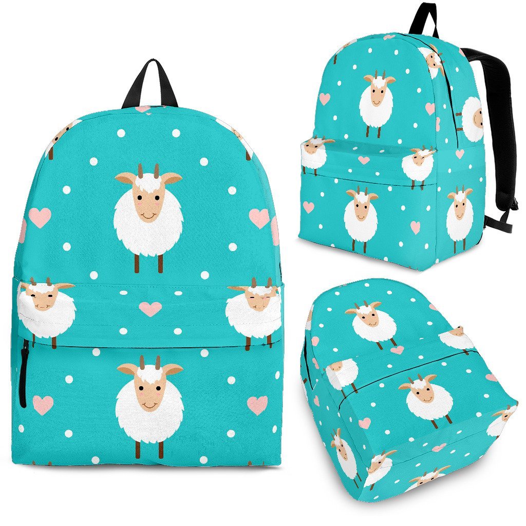 Sheep Goat Pattern Print Backpack-grizzshop