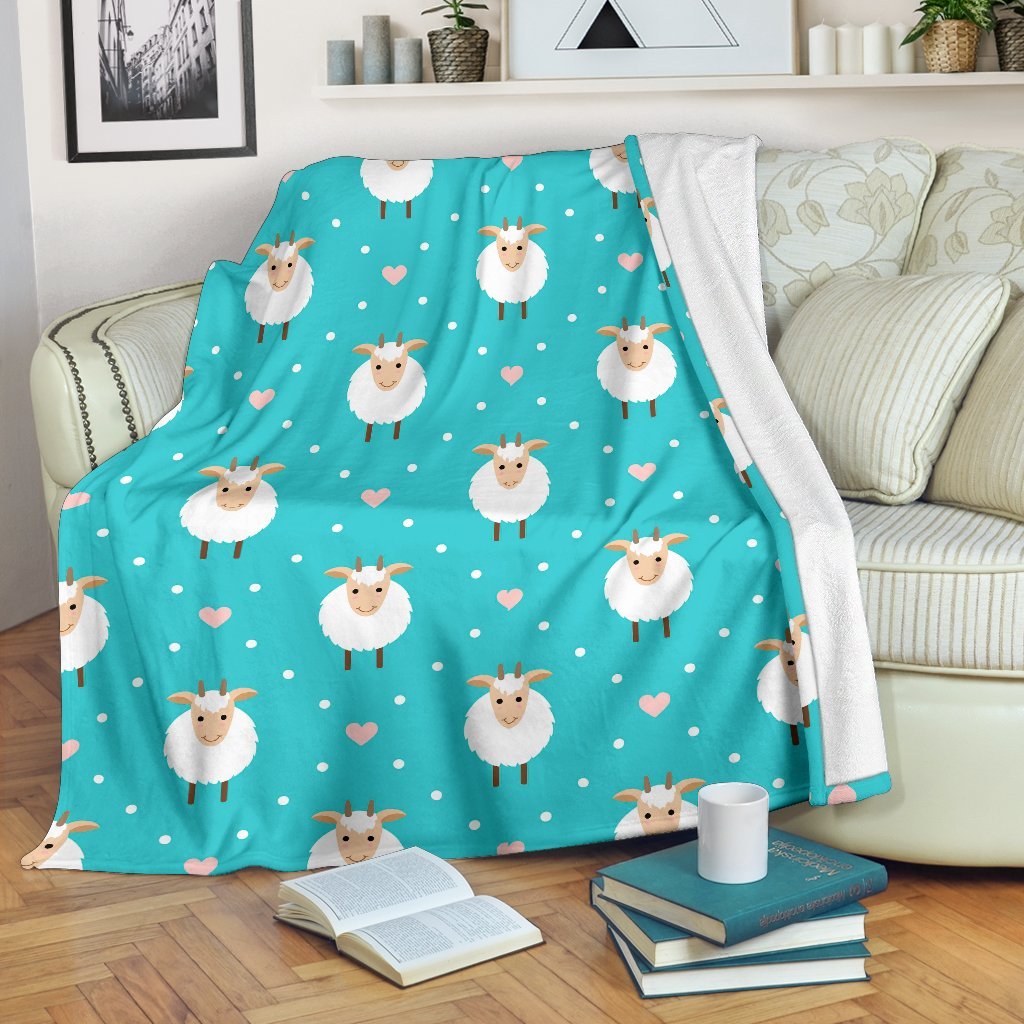 Sheep Goat Pattern Print Blanket-grizzshop