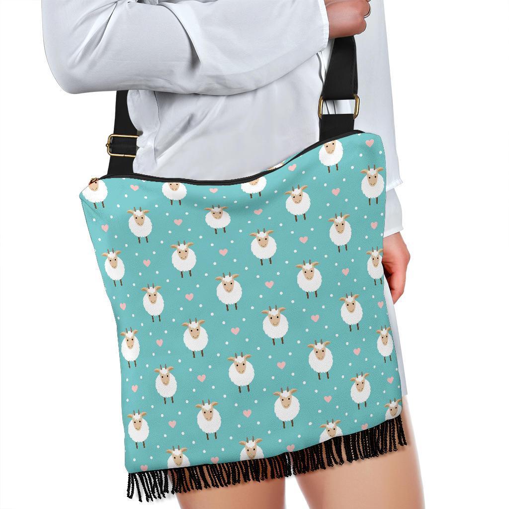 Sheep Goat Pattern Print Crossbody Bags-grizzshop