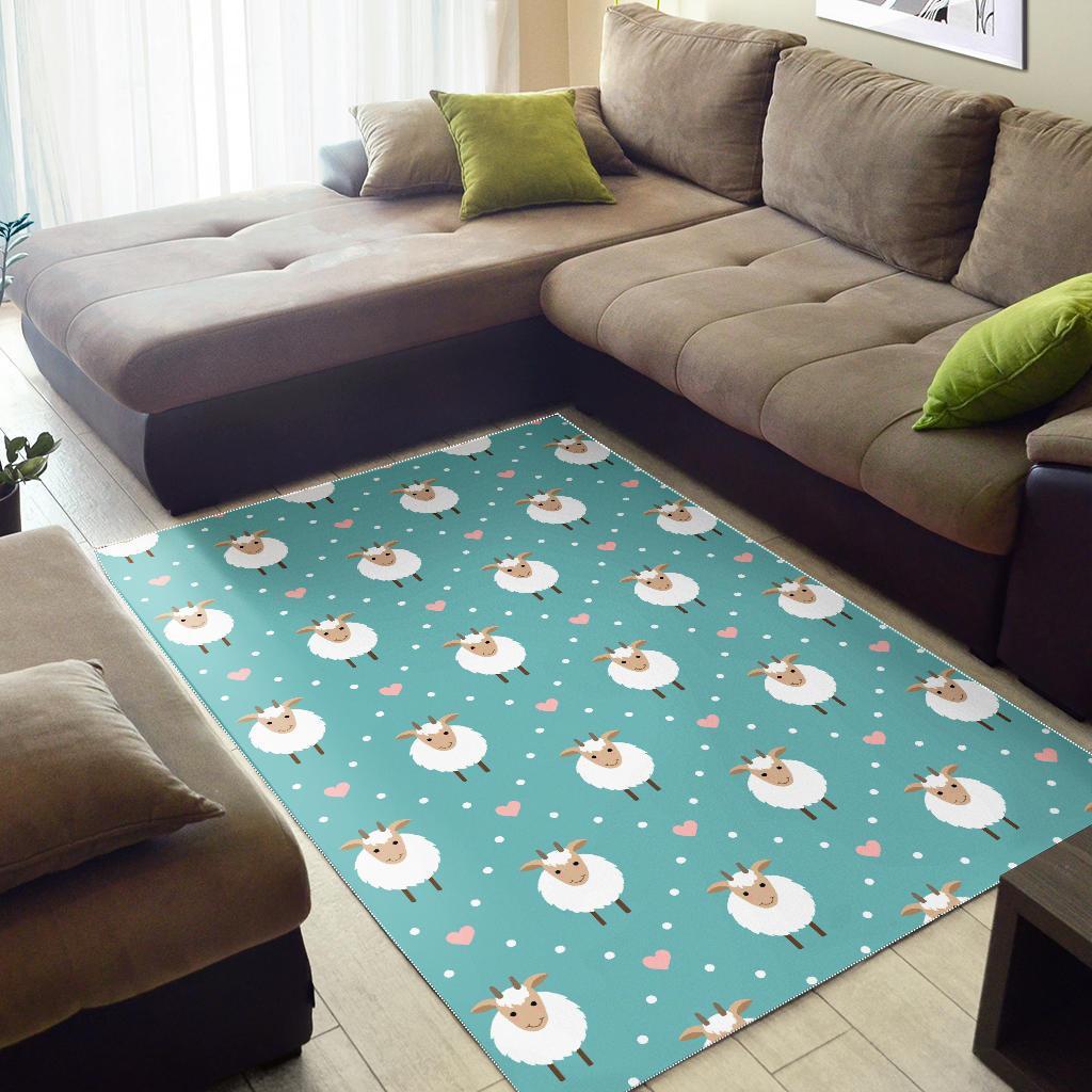 Sheep Goat Pattern Print Floor Mat-grizzshop