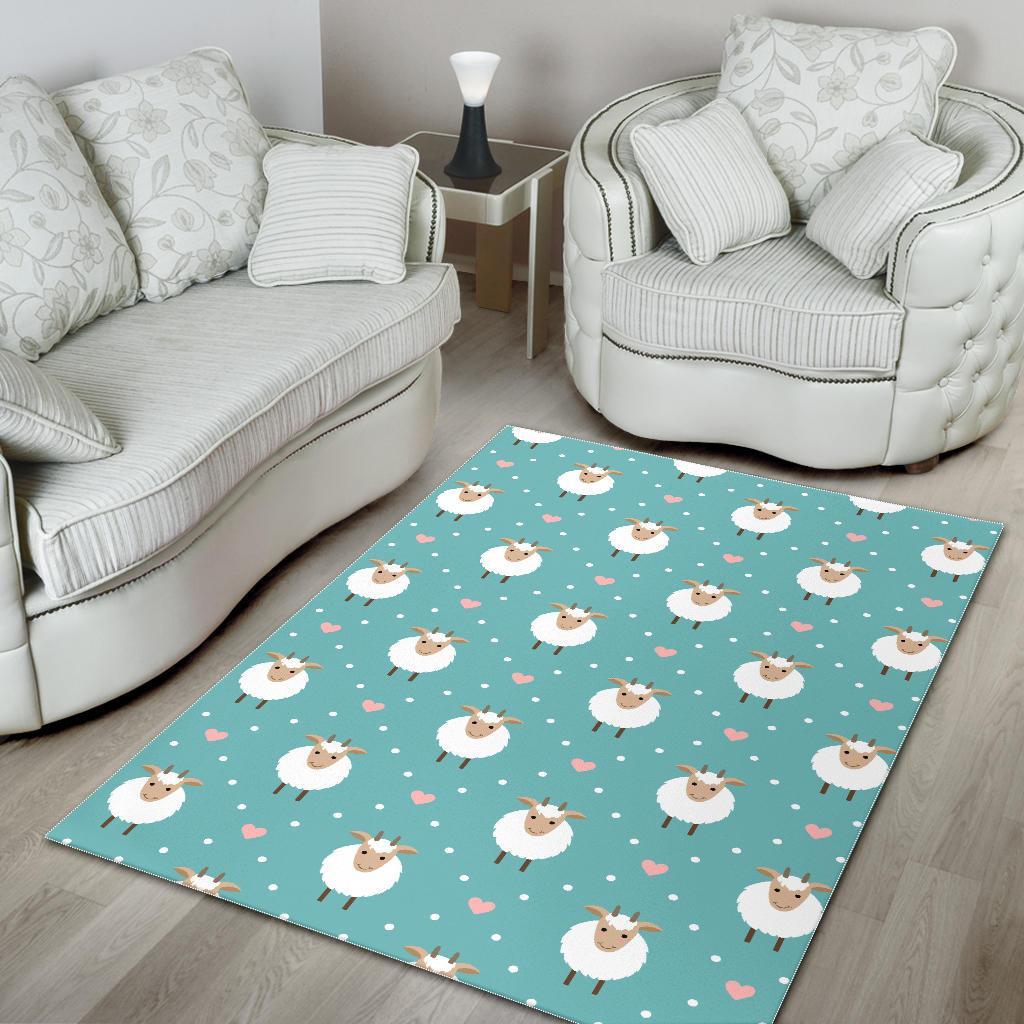 Sheep Goat Pattern Print Floor Mat-grizzshop