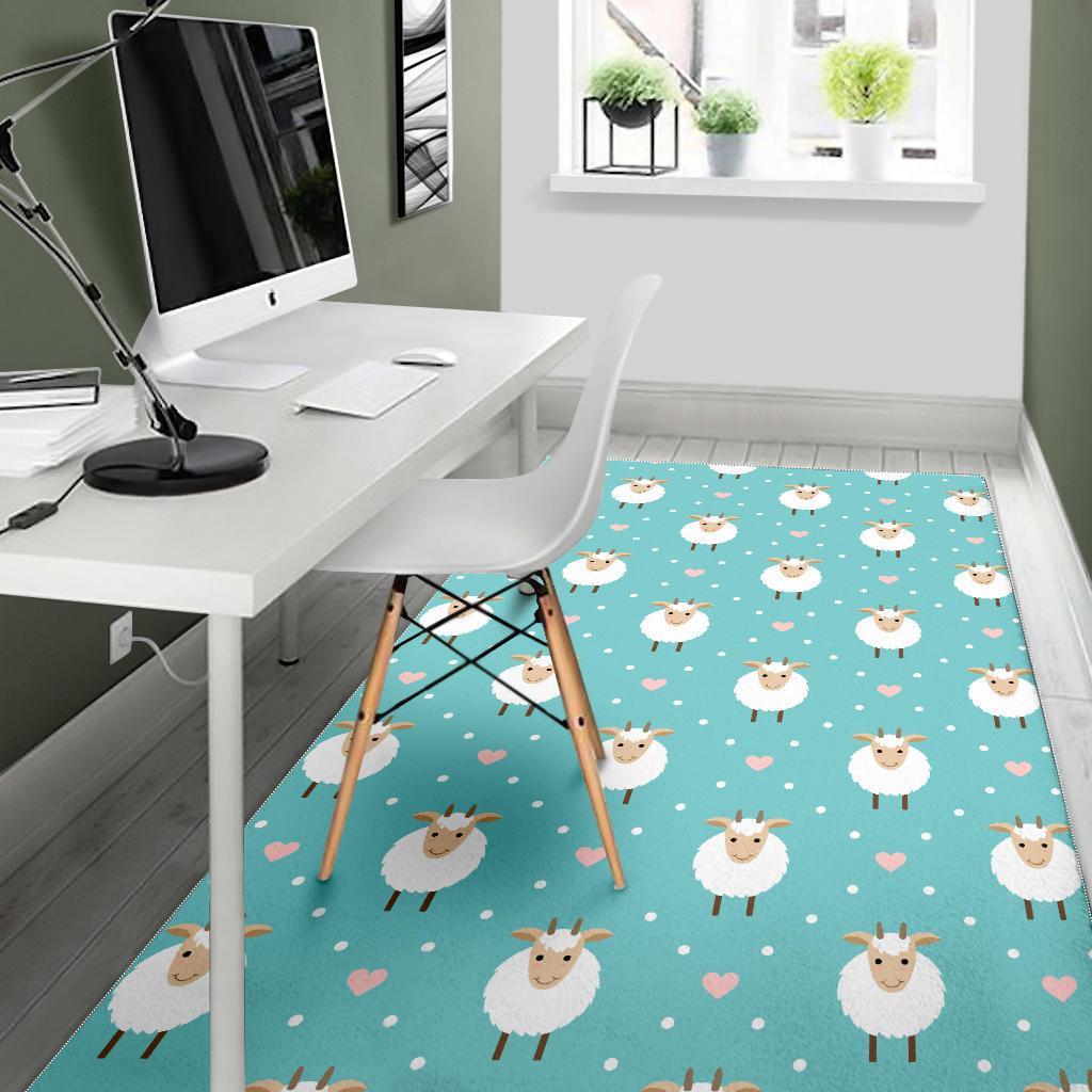 Sheep Goat Pattern Print Floor Mat-grizzshop