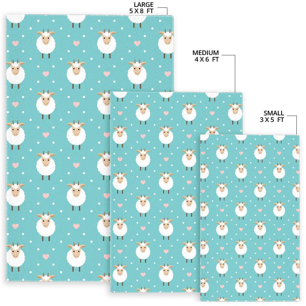 Sheep Goat Pattern Print Floor Mat-grizzshop