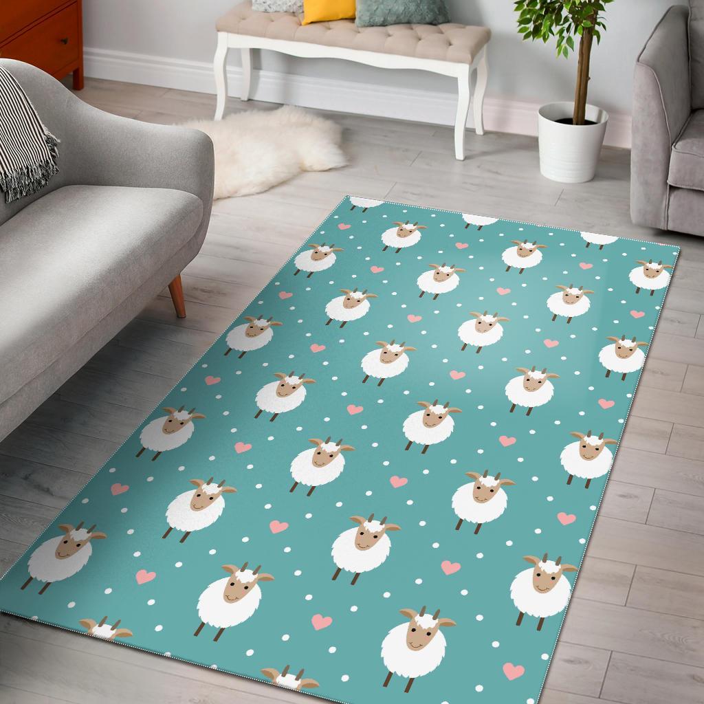 Sheep Goat Pattern Print Floor Mat-grizzshop