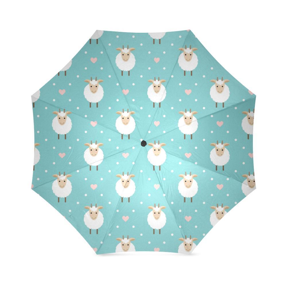 Sheep Goat Pattern Print Foldable Umbrella-grizzshop