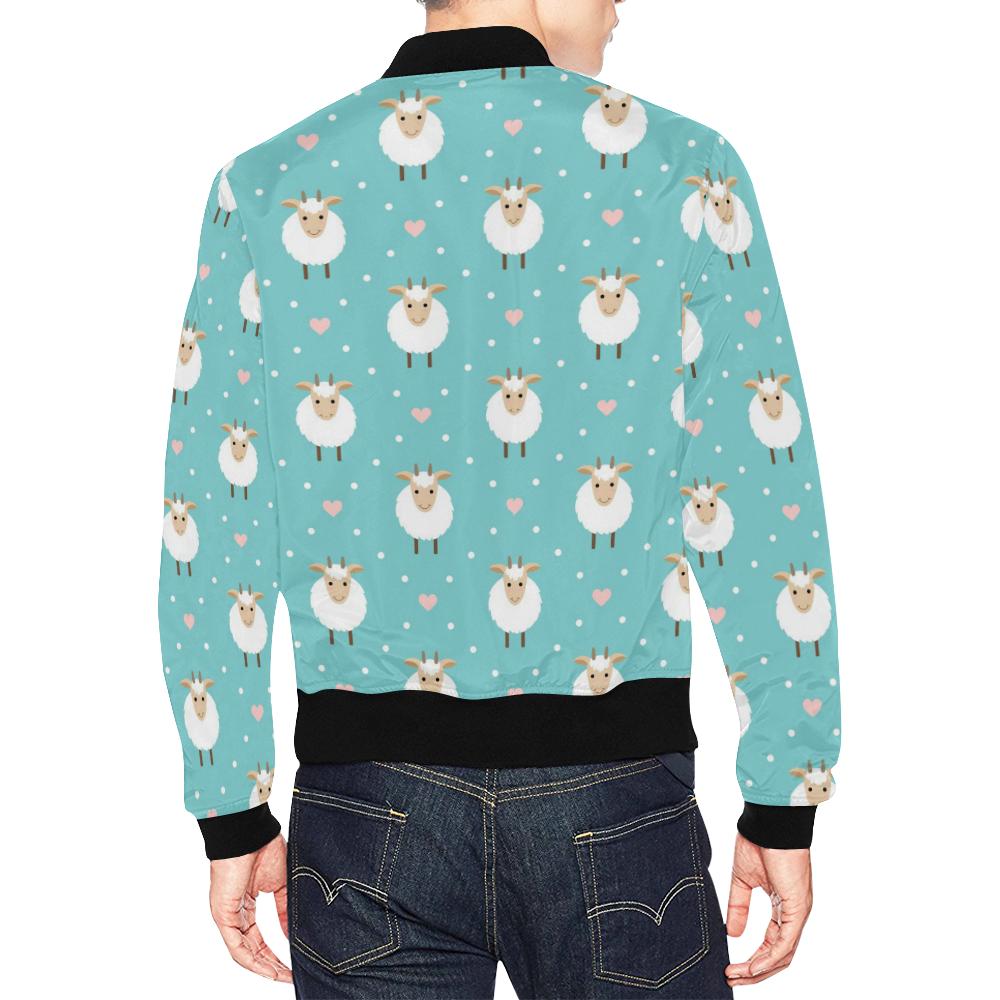 Sheep Goat Pattern Print Men's Bomber Jacket-grizzshop