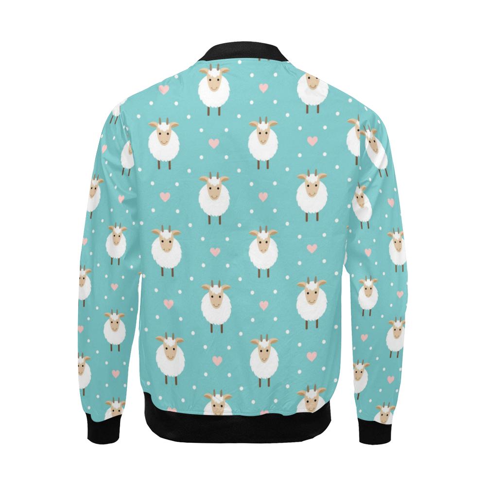 Sheep Goat Pattern Print Men's Bomber Jacket-grizzshop