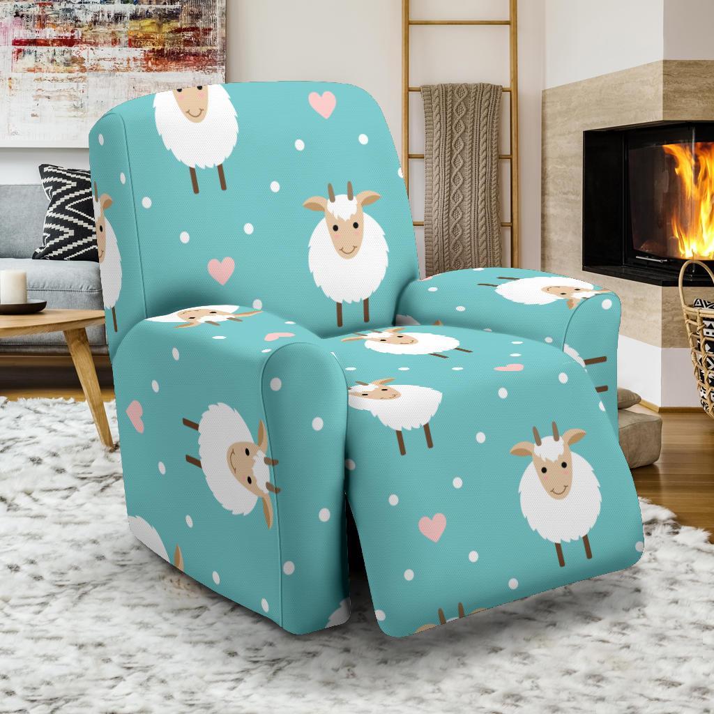 Sheep Goat Pattern Print Recliner Cover-grizzshop