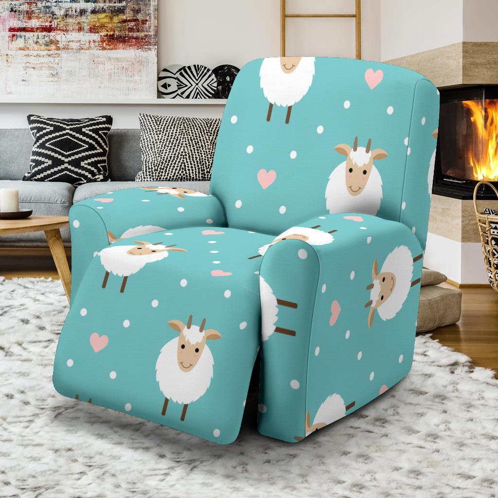 Sheep Goat Pattern Print Recliner Cover-grizzshop