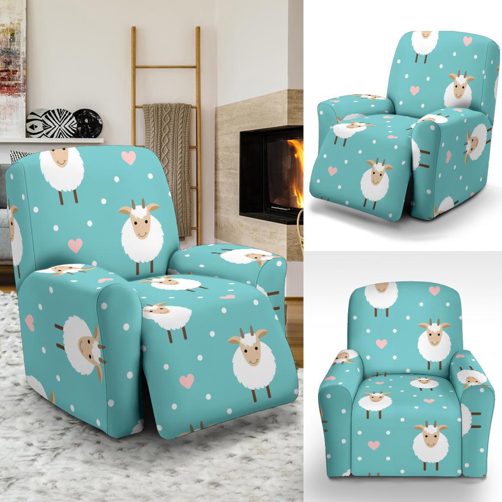 Sheep Goat Pattern Print Recliner Cover-grizzshop