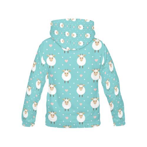 Sheep Goat Pattern Print Women Pullover Hoodie-grizzshop