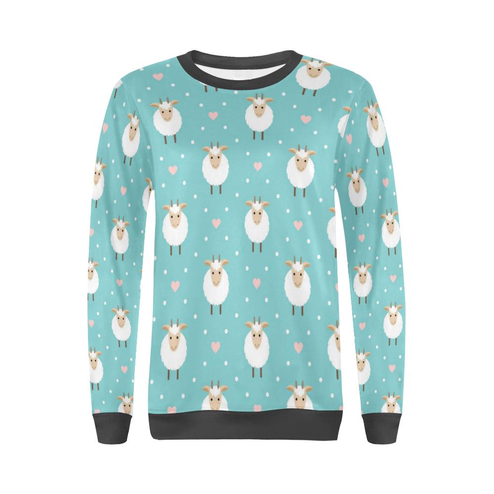 Sheep Goat Pattern Print Women's Sweatshirt-grizzshop