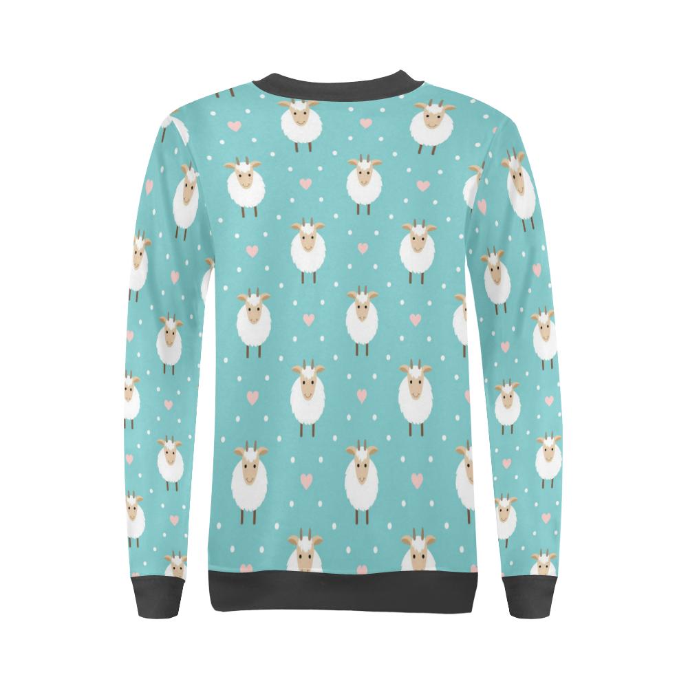 Sheep Goat Pattern Print Women's Sweatshirt-grizzshop