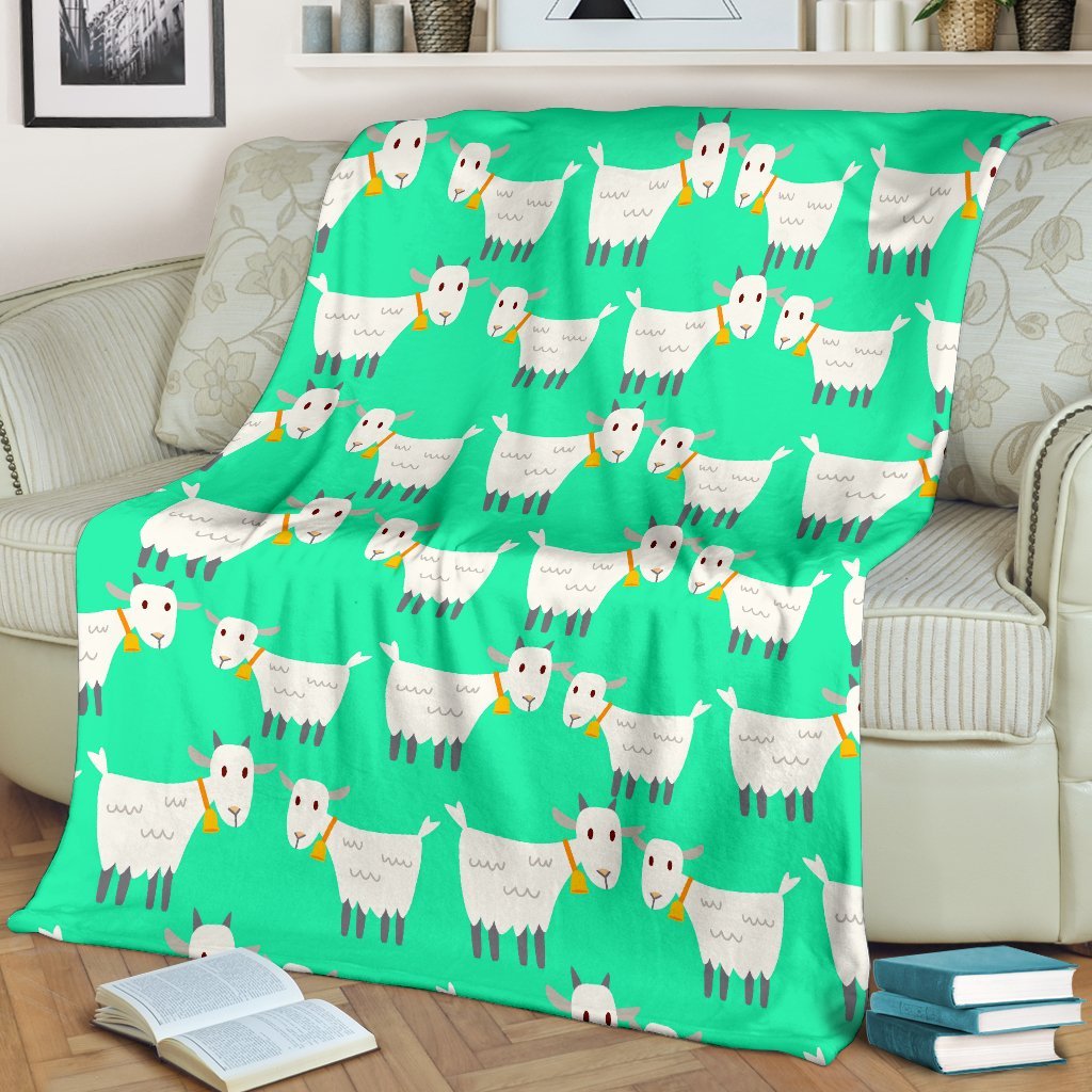 Sheep Goat Print Pattern Blanket-grizzshop