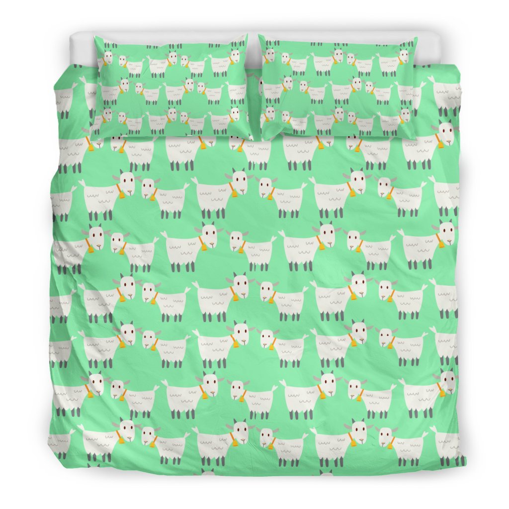 Sheep Goat Print Pattern Duvet Cover Bedding Set-grizzshop