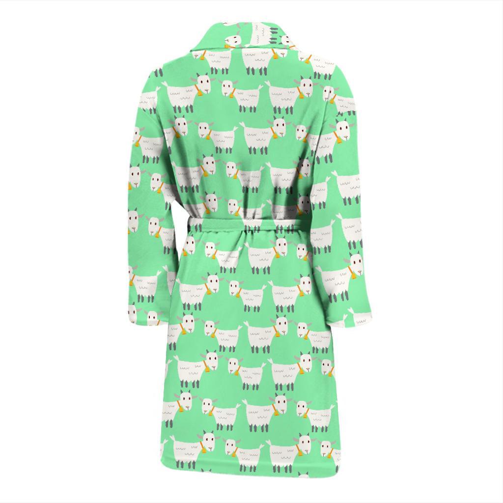 Sheep Goat Print Pattern Men Long Robe-grizzshop