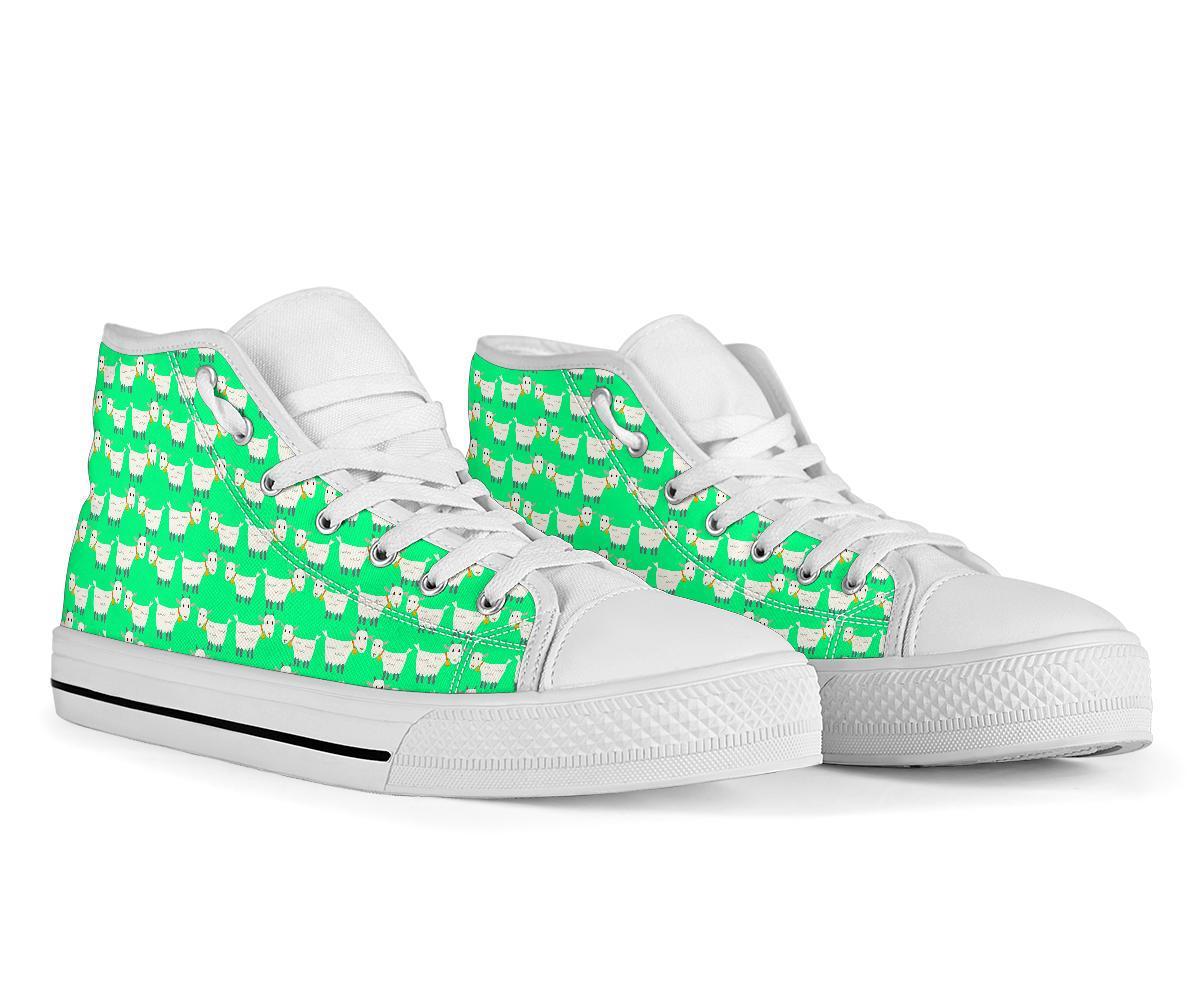 Sheep Goat Print Pattern Men Women's High Top Shoes-grizzshop
