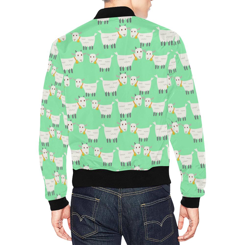 Sheep Goat Print Pattern Men's Bomber Jacket-grizzshop