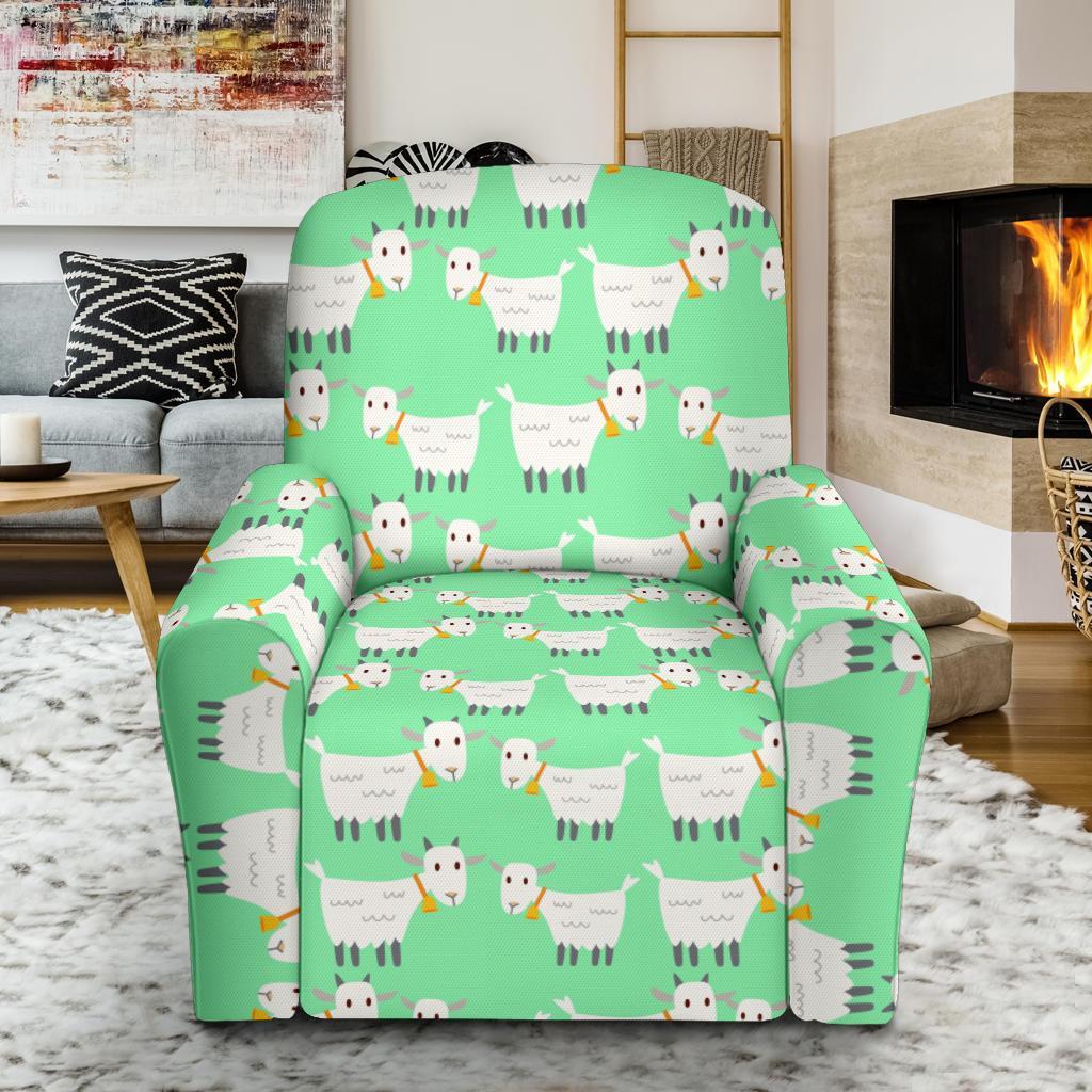 Sheep Goat Print Pattern Recliner Cover-grizzshop