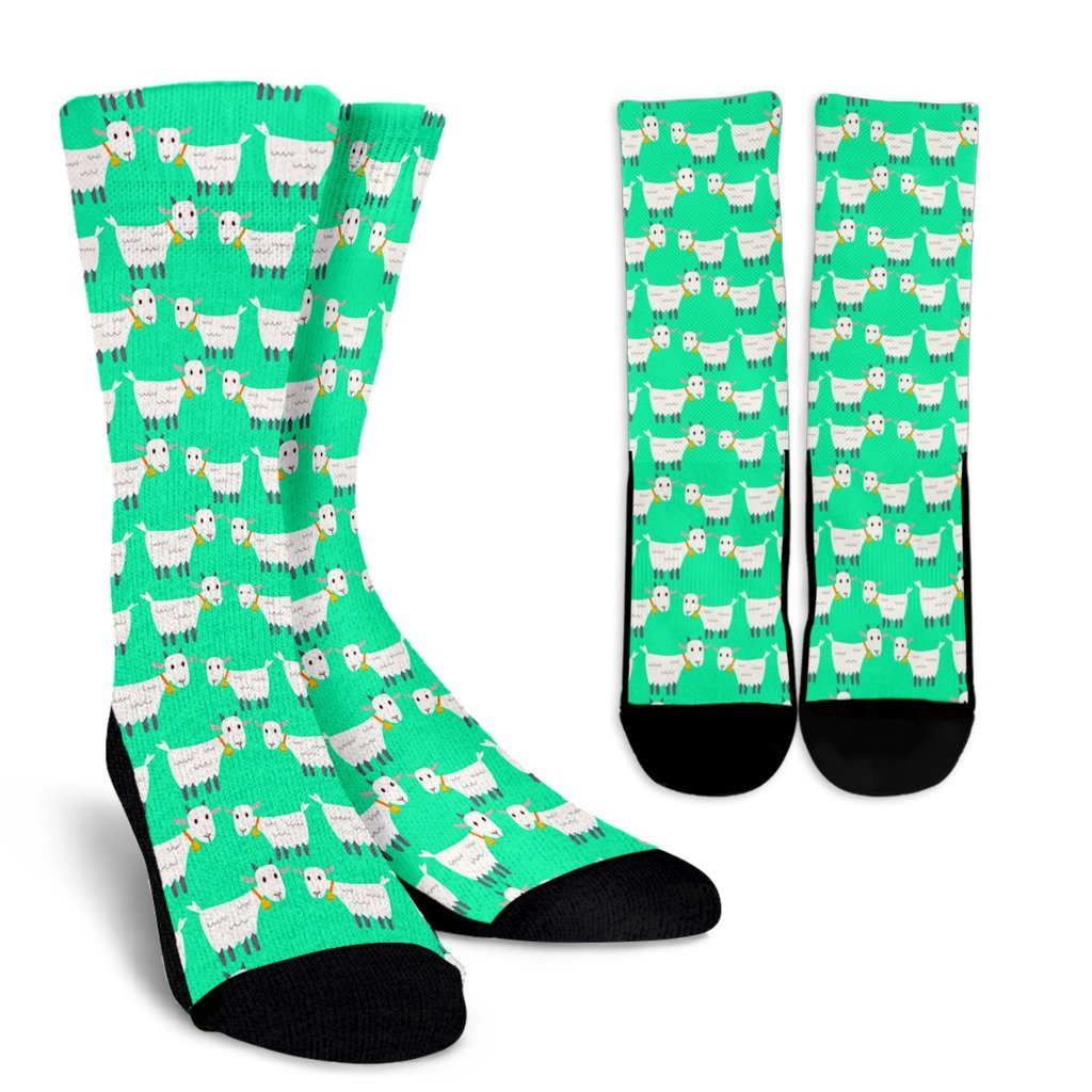 Sheep Goat Print Pattern Unisex Crew Socks-grizzshop