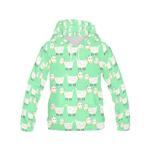 Sheep Goat Print Pattern Women Pullover Hoodie-grizzshop