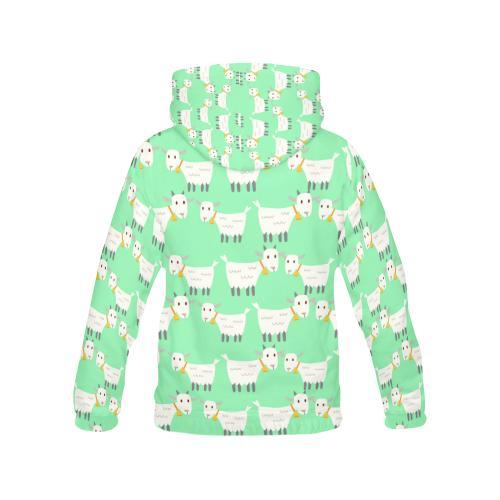 Sheep Goat Print Pattern Women Pullover Hoodie-grizzshop