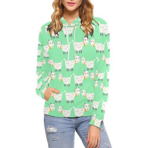 Sheep Goat Print Pattern Women Pullover Hoodie-grizzshop