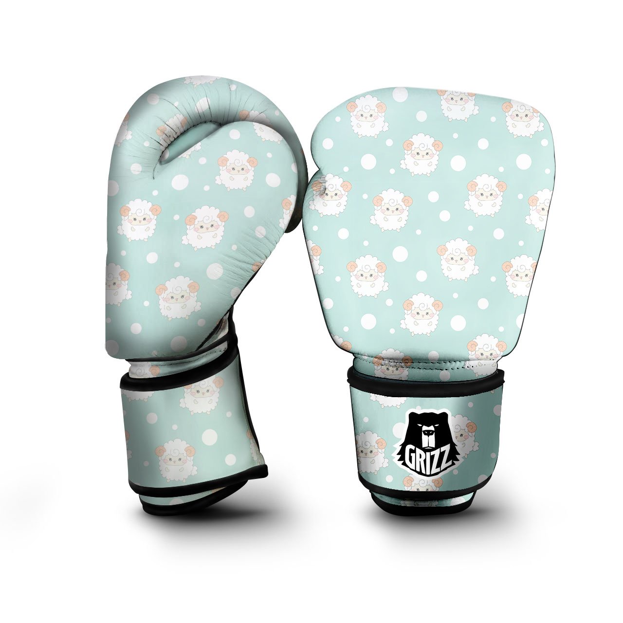Sheep Kawaii Print Pattern Boxing Gloves-grizzshop