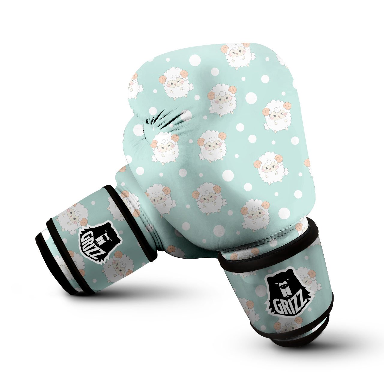 Sheep Kawaii Print Pattern Boxing Gloves-grizzshop