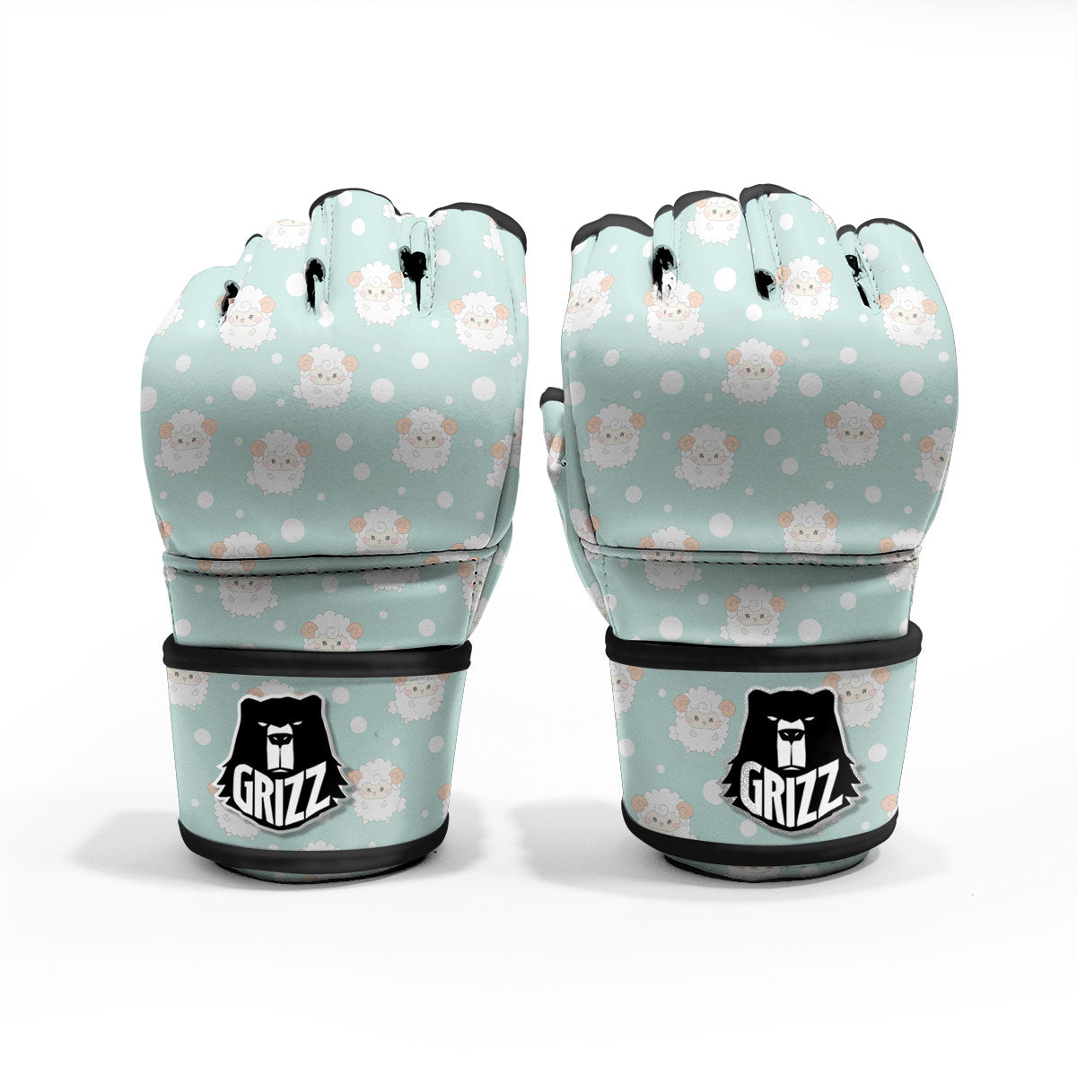 Sheep Kawaii Print Pattern MMA Gloves-grizzshop