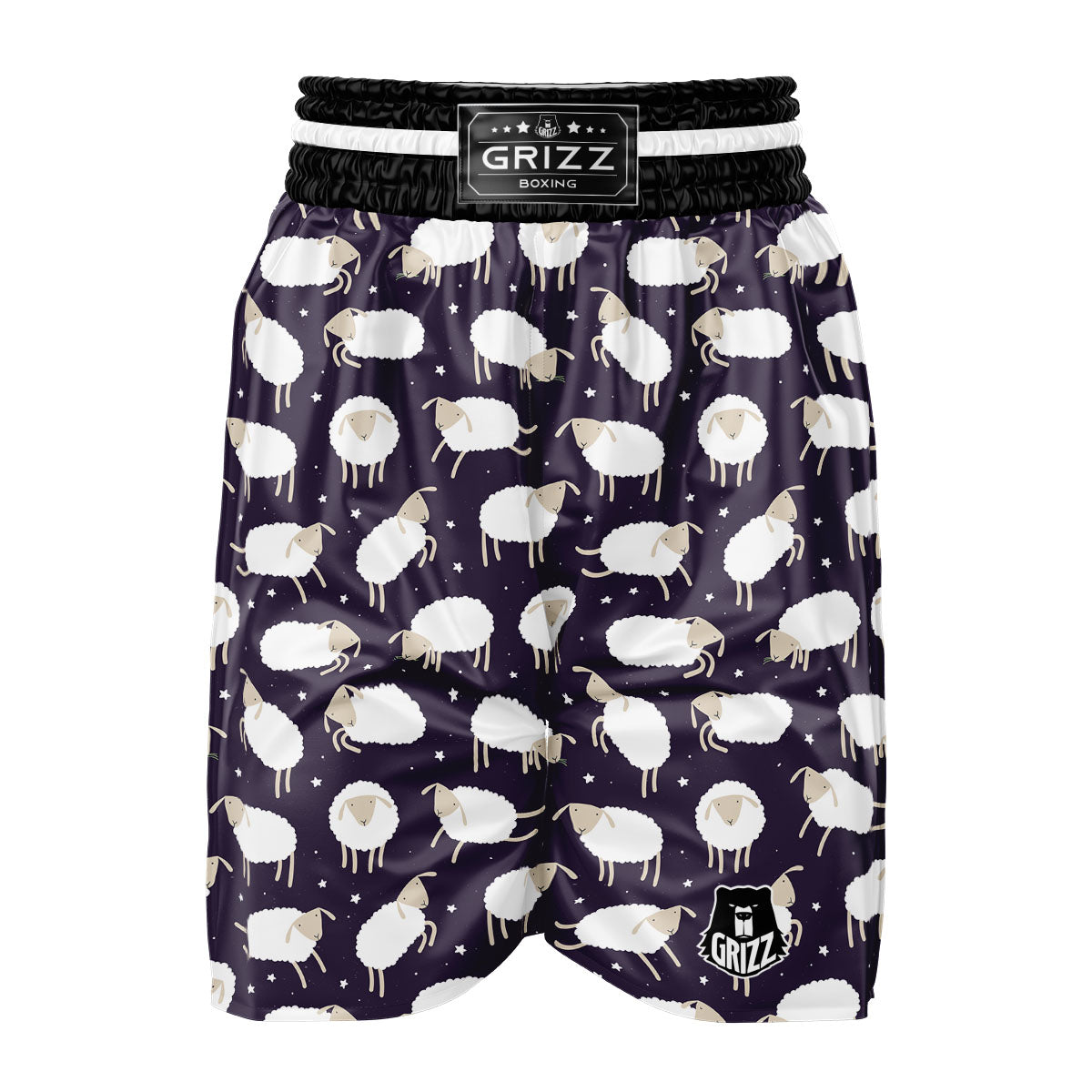 Sheep Print Pattern Boxing Shorts-grizzshop
