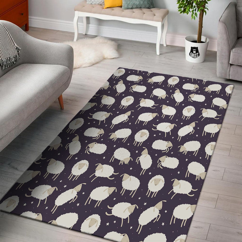 Sheep Print Pattern Floor Mat-grizzshop