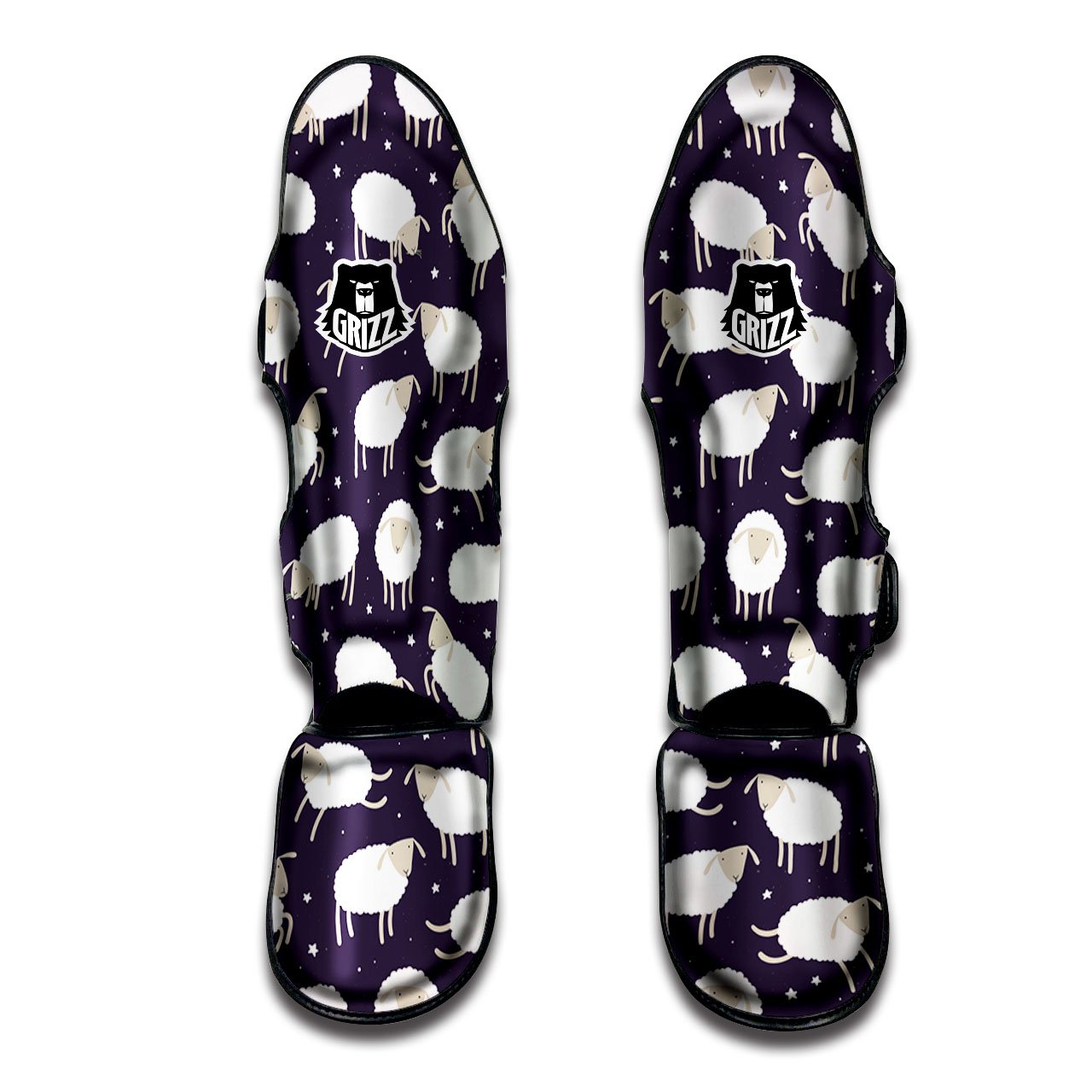 Sheep Print Pattern Muay Thai Shin Guards-grizzshop