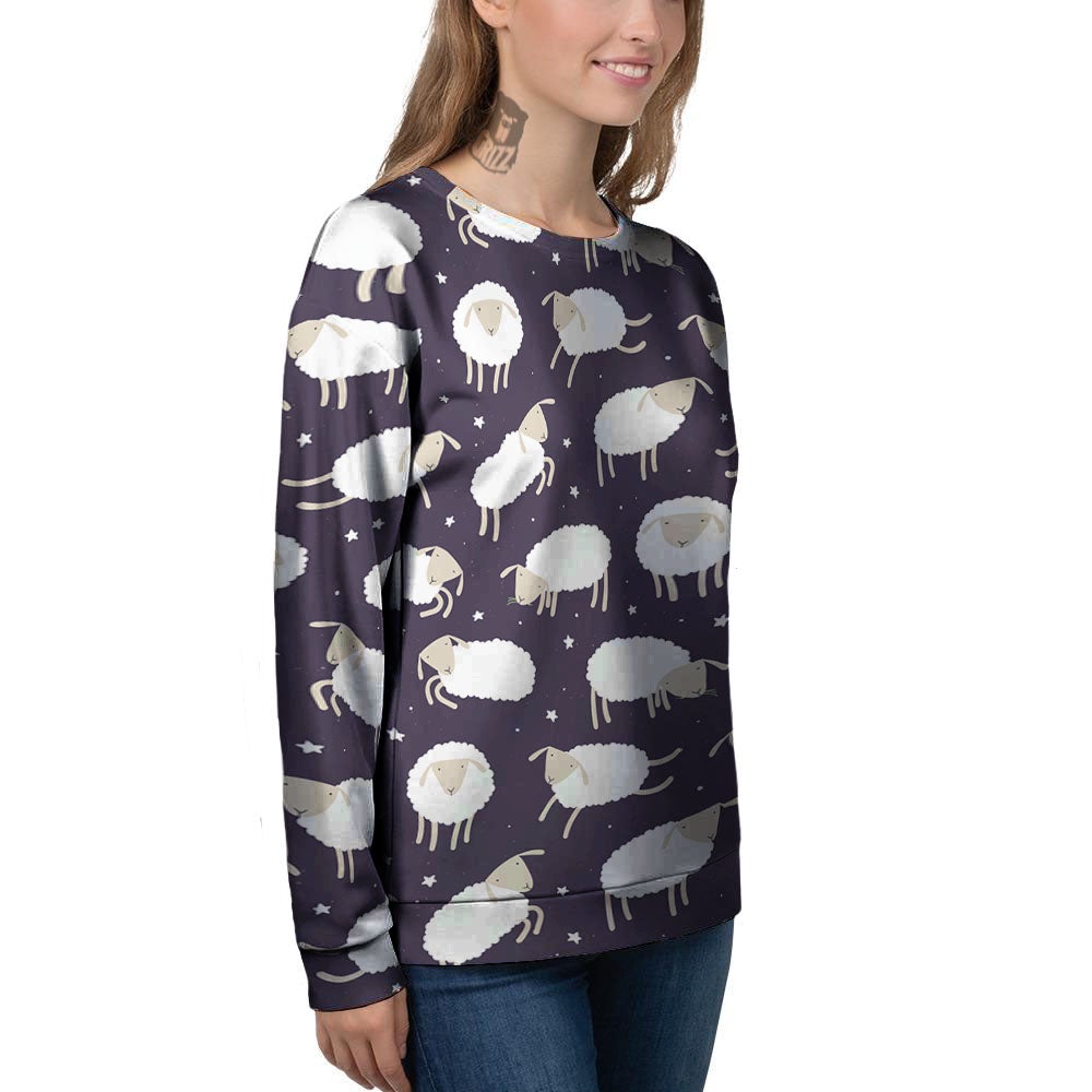 Sheep Print Pattern Women's Sweatshirt-grizzshop