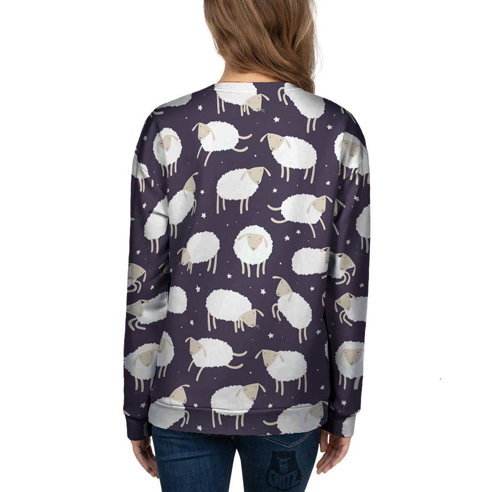 Sheep Print Pattern Women's Sweatshirt-grizzshop