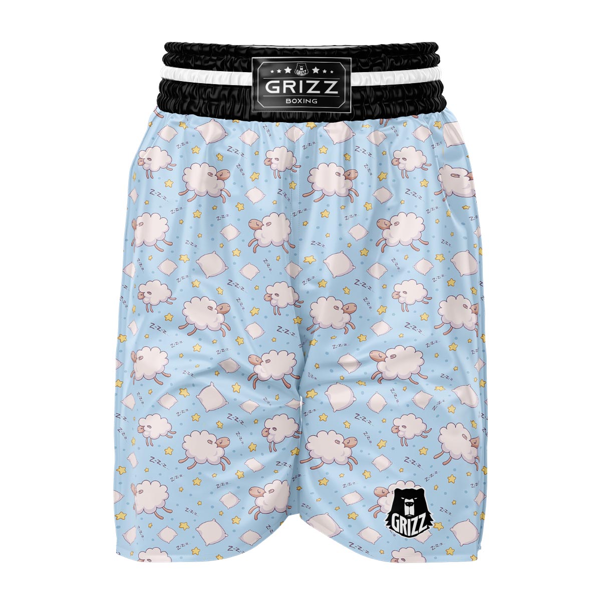 Sheep Sleeping Print Pattern Boxing Shorts-grizzshop