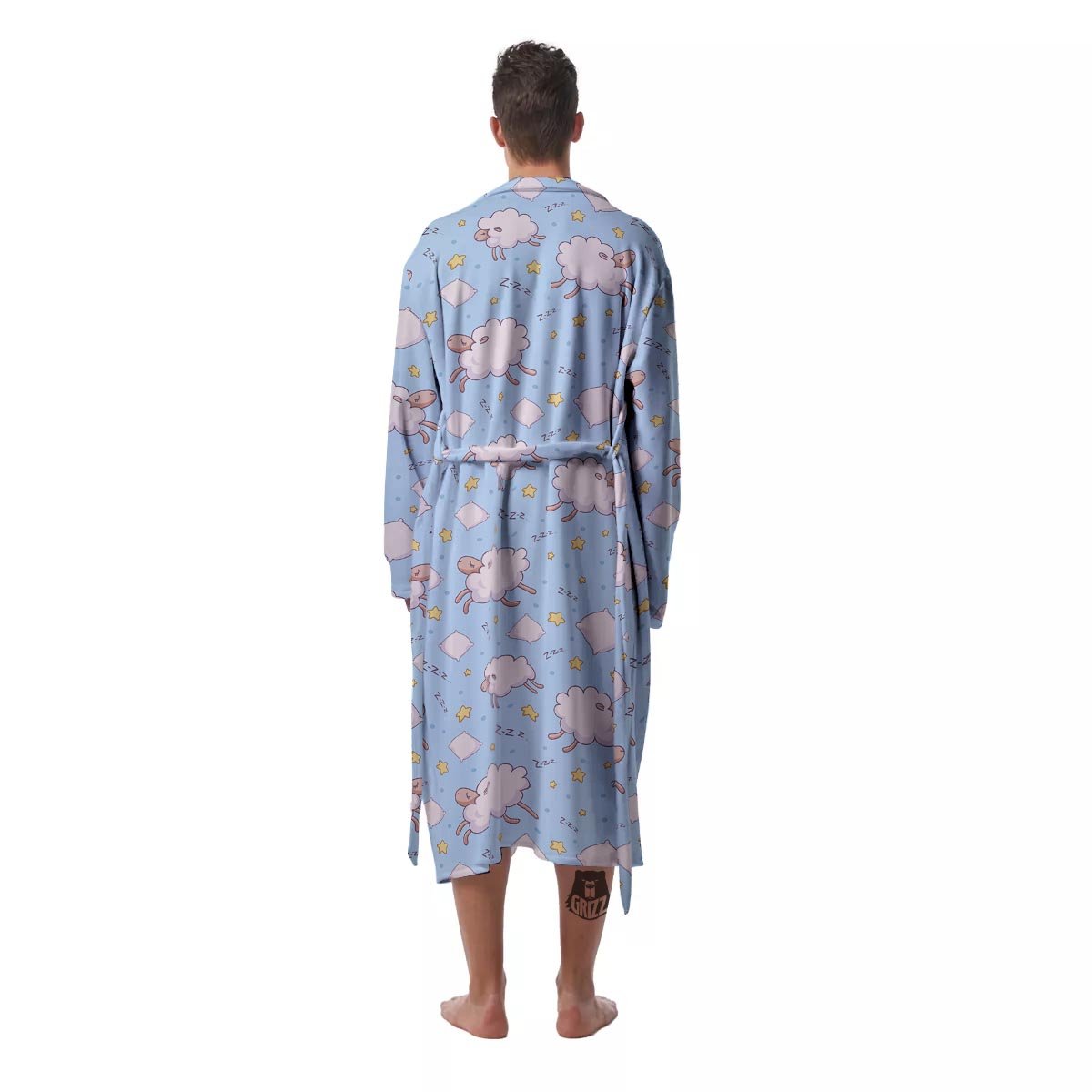 Sheep Sleeping Print Pattern Men's Robe-grizzshop