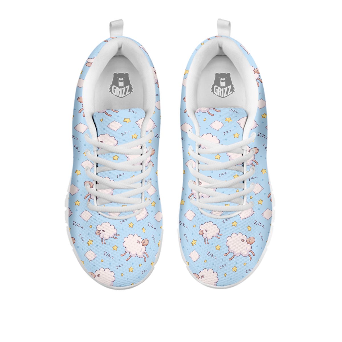 Sheep Sleeping Print Pattern White Sneaker-grizzshop