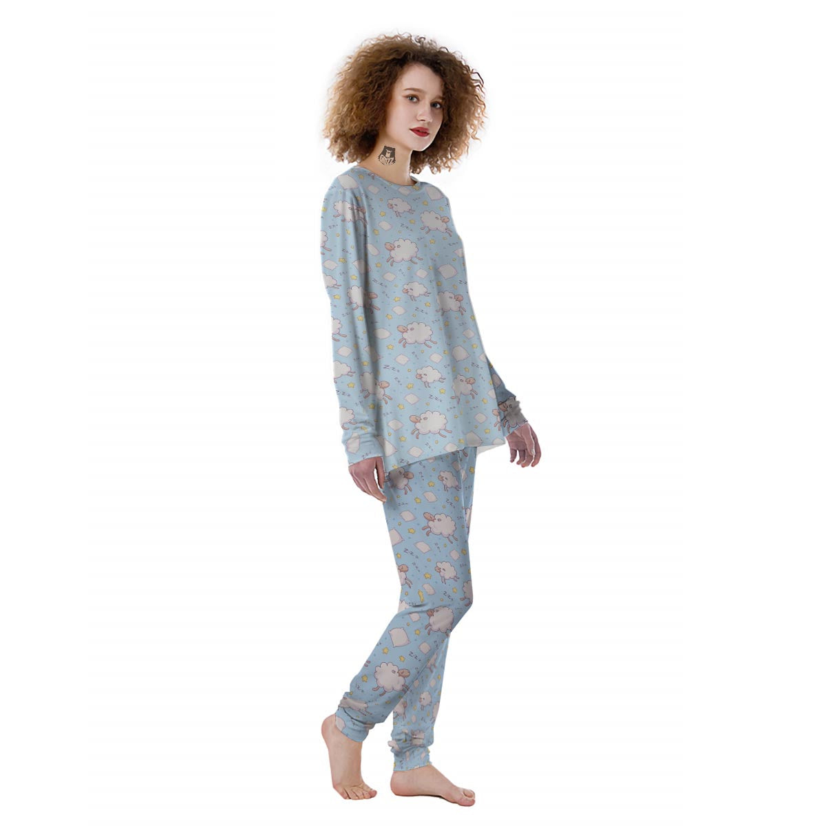 Sheep Sleeping Print Pattern Women's Pajamas-grizzshop