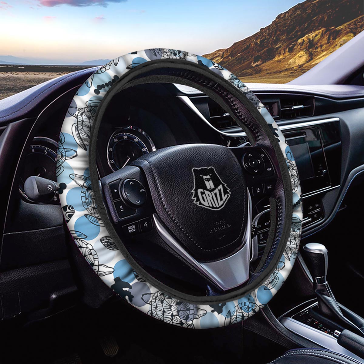 Shell Sea Turtle Print Pattern Car Steering Wheel Cover-grizzshop