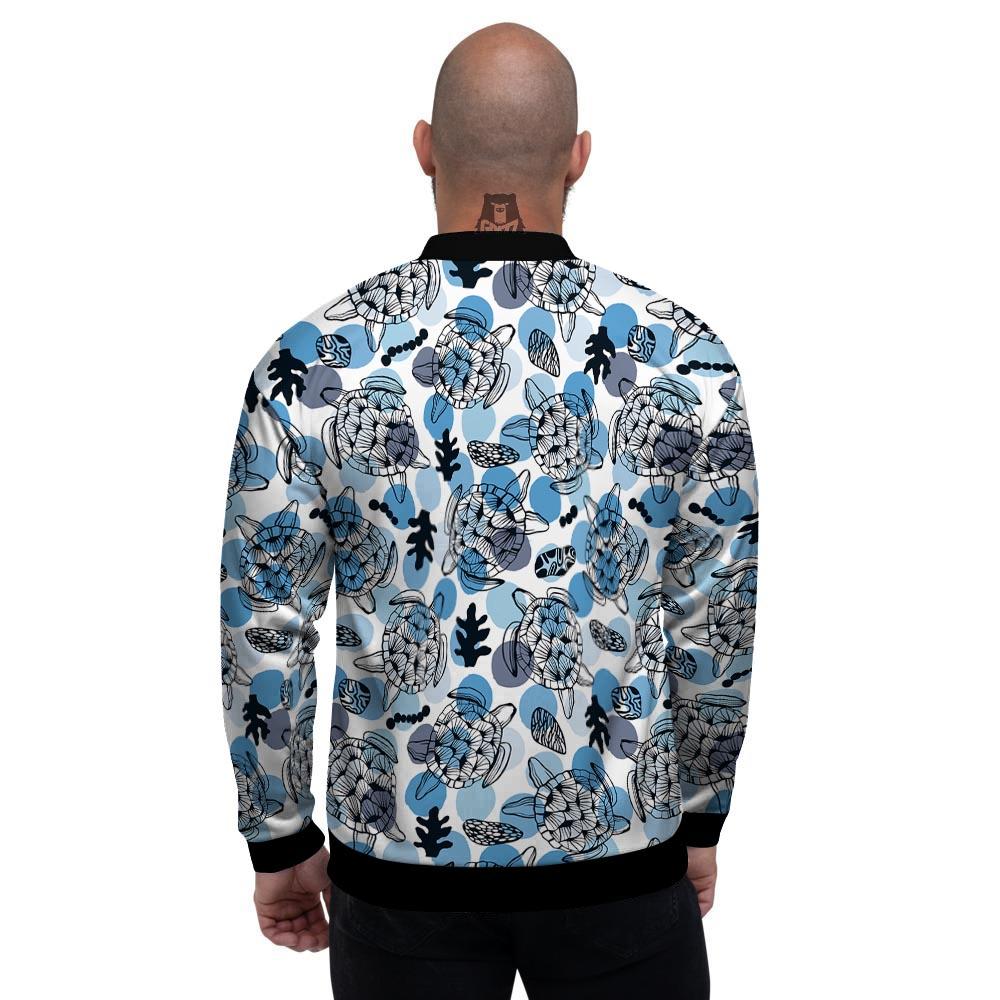 Shell Sea Turtle Print Pattern Men's Bomber Jacket-grizzshop