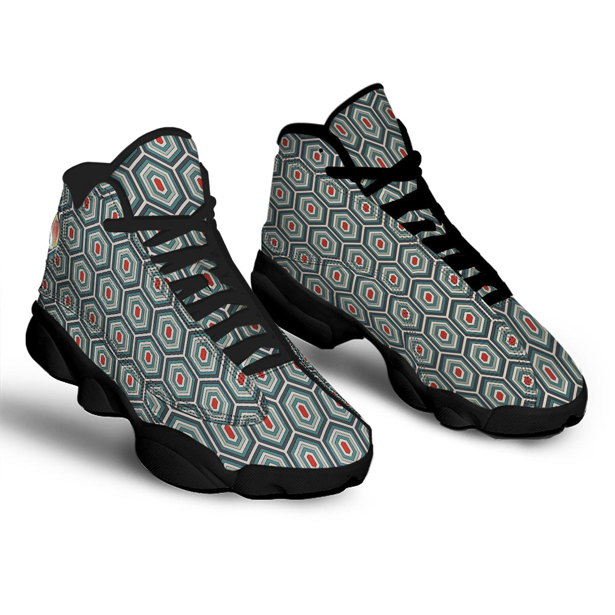 Shell Turtle Print Pattern Black Basketball Shoes-grizzshop
