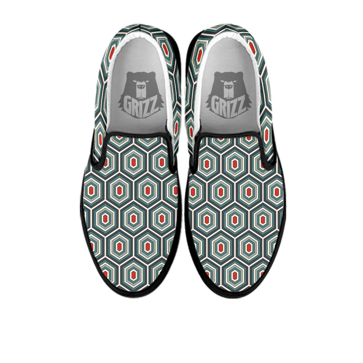 Shell Turtle Print Pattern Black Slip On Shoes-grizzshop