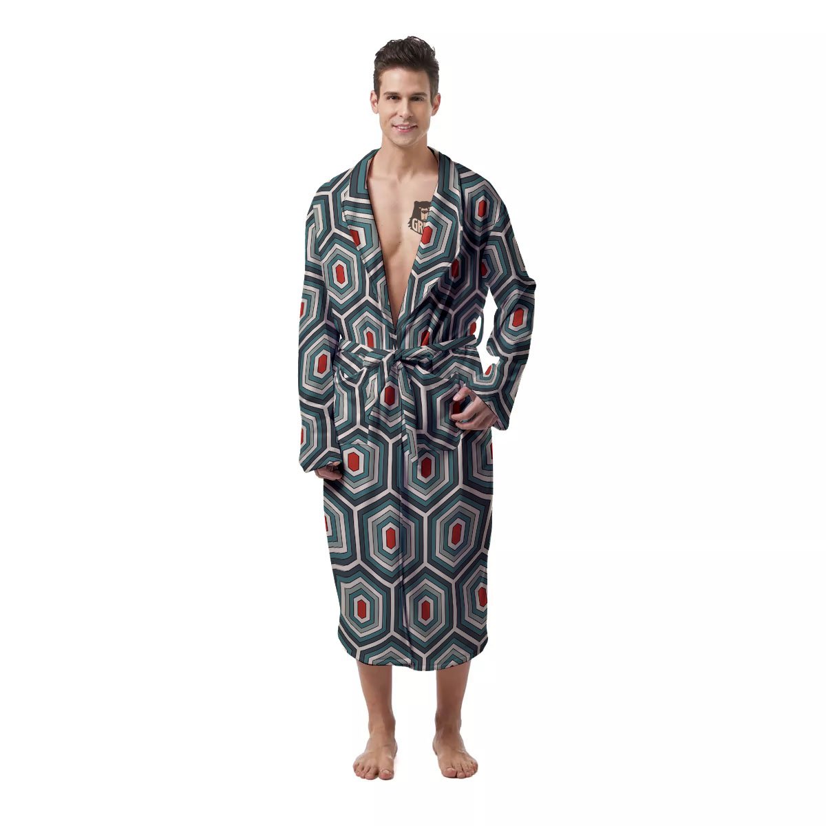 Shell Turtle Print Pattern Men's Robe-grizzshop