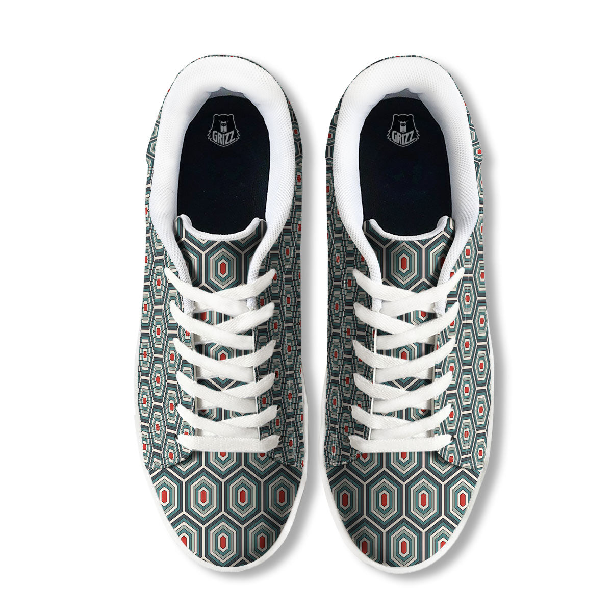 Shell Turtle Print Pattern White Low Top Sneakers-grizzshop
