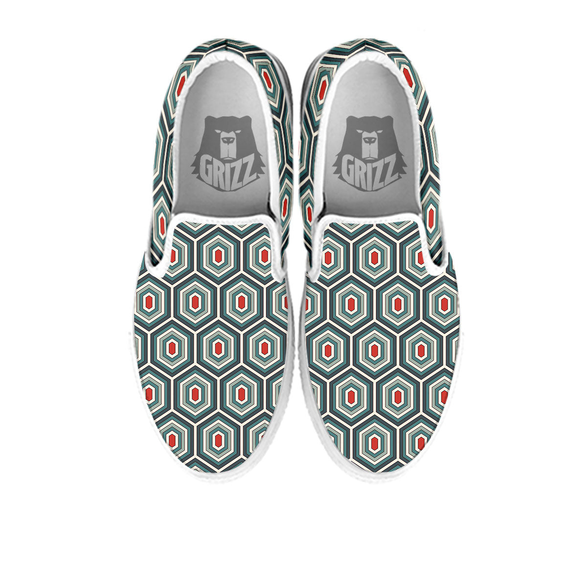Shell Turtle Print Pattern White Slip On Shoes-grizzshop